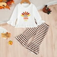 thumbnail image 2 of UAYOTSE Toddler Girl Turkey Outfit Long Sleeve Ruffle Pullover Top And Pants Set 2Pcs Baby Thanksgiving Clothes(3-6 Months,I208-White), 2 of 6