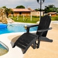 thumbnail image 2 of Costway HDPE Patio Adirondack Chair & Folding Footrest Set All-Weather Outdoor Black, 2 of 10
