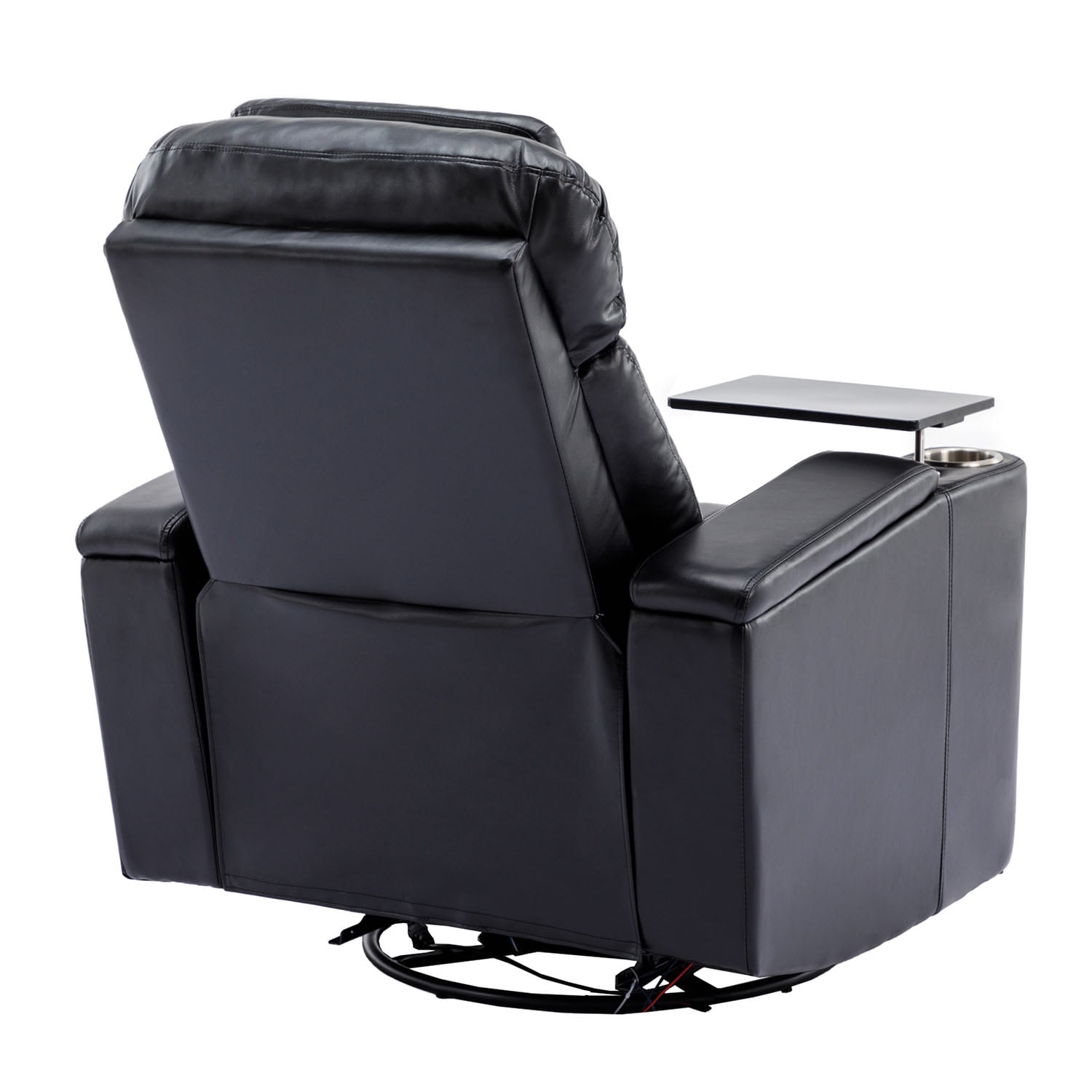 Kepooman Power Recliner, Leather Power Recliner with Concealed Arm Storage with Comfort Backrest, LED Lights, Cup Holder, 271° Swivel Home Theater Recliner, Beige Kepooman Power Recliner, Leather Power Recliner with Concealed Arm Storage with Comfort Backrest, LED Lights, Cup Holder, 271° Swivel Home Theater Recliner, Beige