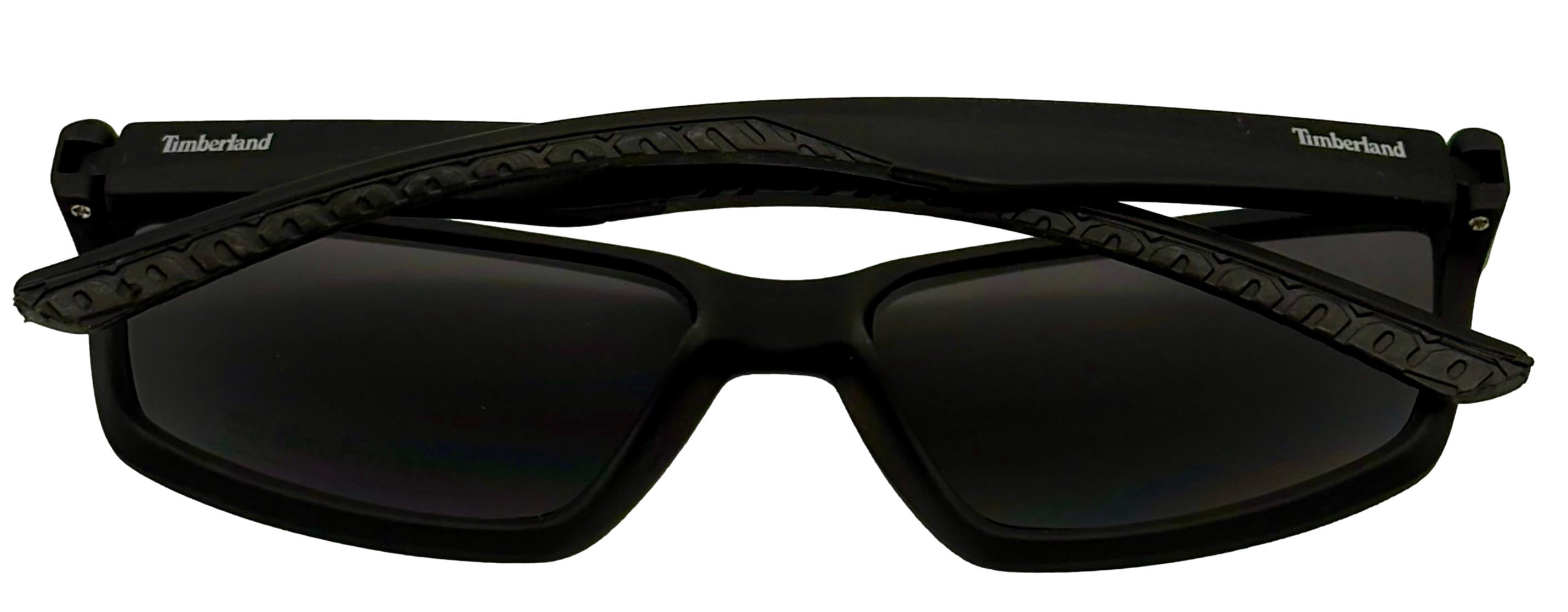 Timberland Matte Black Plastic Men's Rectangle Sunglasses, Matte Black
