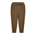 thumbnail image 5 of Casual Pants for Women High Waisted Knee Length Elastic Waist Summer Jogger Shorts with Pockets, 5 of 6