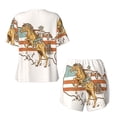 thumbnail image 5 of Lsque Vintage Wild West Cowboy Women's Short-Sleeved Pajama Set - 2 Piece Soft and Lightweight Sleepwear Set-X-Large, 5 of 9