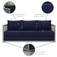thumbnail image 7 of Modway Aura 3-Piece Outdoor Patio Wicker Rattan Set in Gray/Navy, 7 of 7