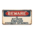 thumbnail image 1 of SignMission A-LP-04-125 Aluminum License Plate - Beware of Attack English Cocker Spaniel, 1 of 1
