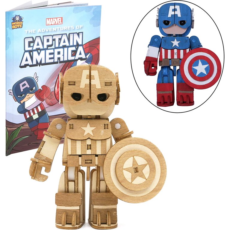IncrediBots Marvel Avengers Captain America Model Figure Kit