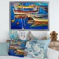thumbnail image 3 of Designart 'Boats Near Coastal Town Resting On The Water II' Nautical & Coastal Framed Art Print, 3 of 4