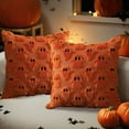 thumbnail image 2 of Orange Halloween Pumpkin Pillow Cover With Two Color Quilted Design For Sofa Cushion Home Textile Decor And Holiday Party Decoration, 2 of 7