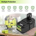 thumbnail image 3 of 6 Pack High-Capacity 8.0Ah Battery Replacement for Ryobi 18V Battery Fits for Ryobi Battery Compatible with Ryobi Battery 18V P102 P103 P104 P105 P107 P108 P109 P190 P122, 3 of 7