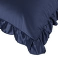 thumbnail image 6 of PiccoCasa 2Pcs Satin Pillowcases Ruffled Pillow Shams, Standard Navy, 6 of 8