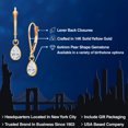 thumbnail image 2 of Gem Stone King 14K Yellow Gold White Zirconia Earrings for Women | 0.78 Cttw | Gemstone Birthstone | Pear Shape 6X4MM, 2 of 6