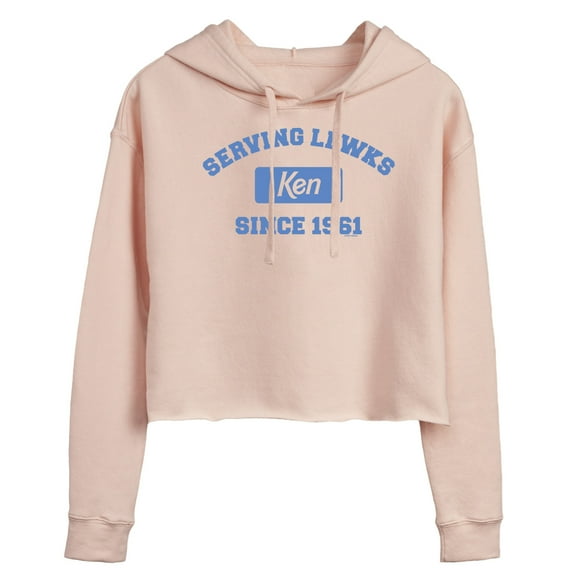 Barbie - Ken Serving Lewks Since 1961 - Juniors Cropped Pullover Hoodie