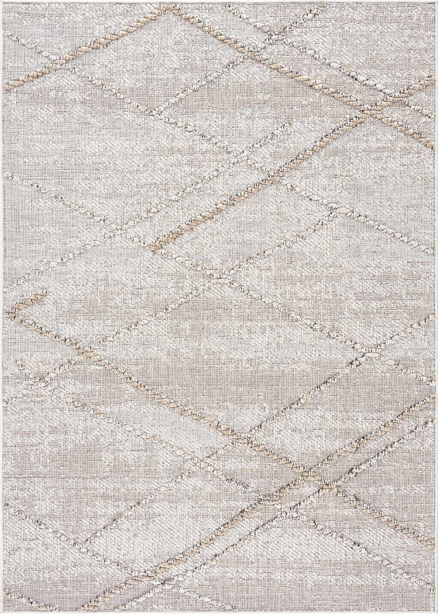 Hauteloom Siesta Outdoor Rug - Outside Porch Patio Area Rug Carpet - Waterproof Rug - Farmhouse - Beige, Brown, Tan - 5' x 7'