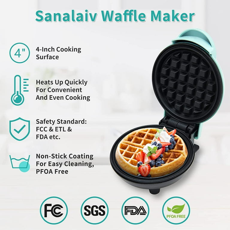Mini Waffle Maker Machine, 4 Inch Chaffle Maker with Compact