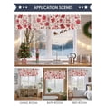 thumbnail image 6 of Red Silhouette Valances for Windows, 54 x 18in, Christmas Stocking Crystal Balls Candy Snowman Pattern Rod Pocket Kitchen Valance Curtain Light Filtering Window Treatments for Living Room Bedroom, 6 of 7