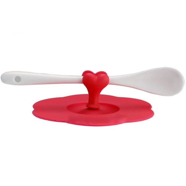 Heart Silicone Leakproof Coffee Mug Suction Lid Cap Airtight Seal Cup Cover