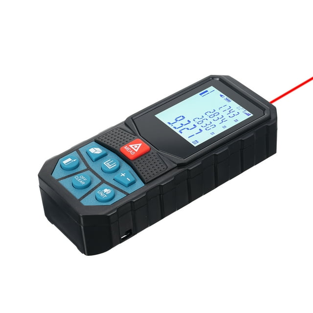 Measurement Distance Meter Angle Measuring Instrument Area Distance Volume Pythagorean Measurement Backlit LCD Screen Measuring Unit M/ Ft /in Measuring Accuracy±1.5mm