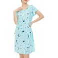 thumbnail image 3 of FOREEMME Womens Nightgowns Cotton Sleep Shirts Cartoon Printed Sleepwear Short Sleeves Night Gown Dress Casual Pajamas XL Cloud Moon, 3 of 8