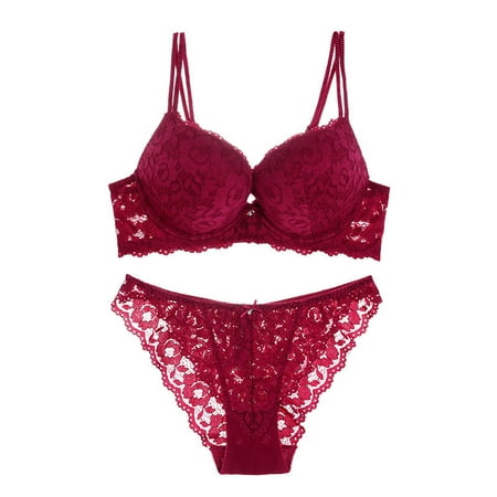 Sentmoon Lingerie for Women Thin Sponge Transparent Bra With Large Chest And Small Lace Women s Sexy Lingerie Bra Set Valentines Lingerie Valentines Day Gifts for Her Clearance Sales Today Deals Pri