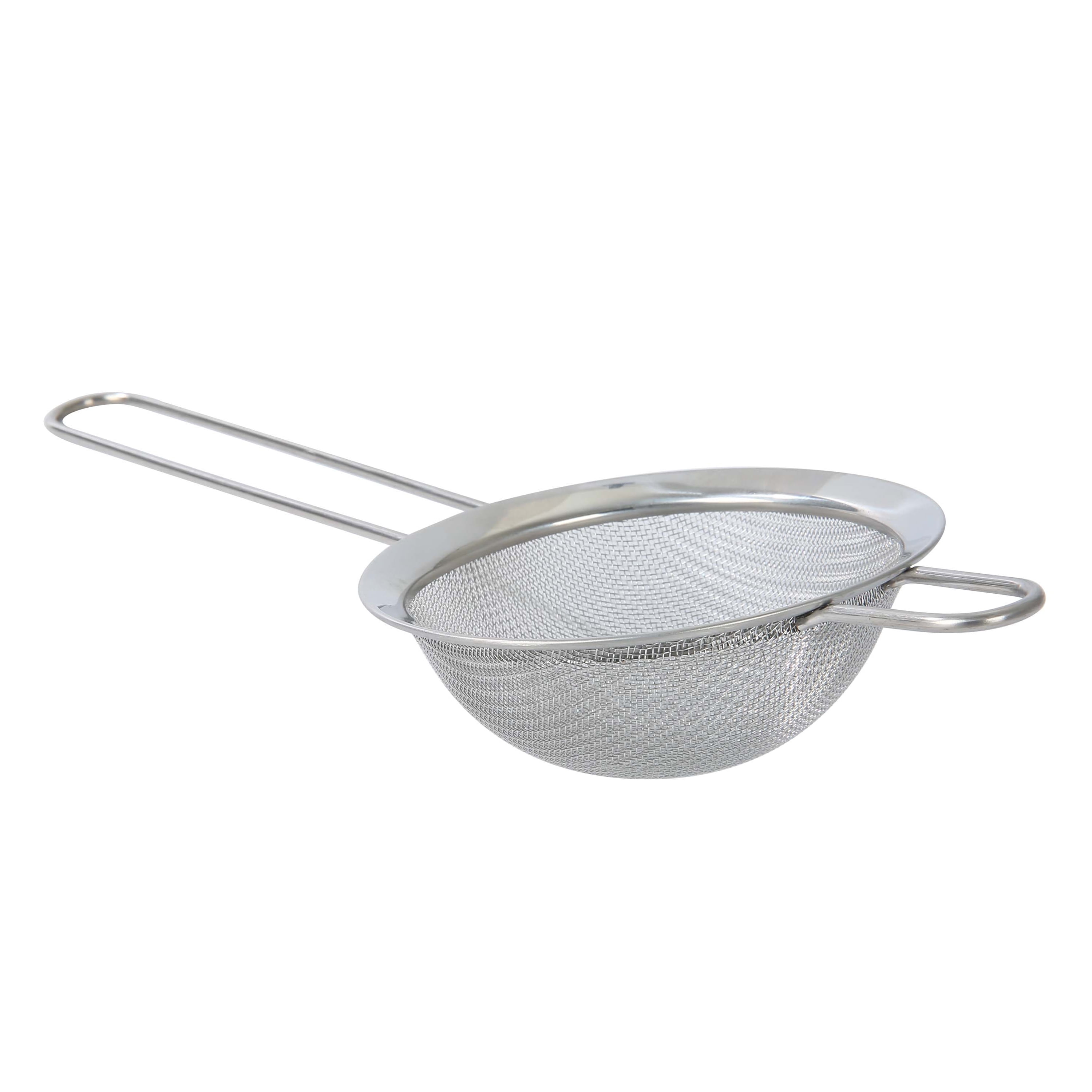 Mainstays 3 Pack Premium Stainless Steel Fine Mesh Strainers 4", 6", and 8", Silver
