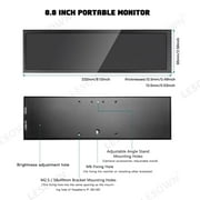 LESOWN 8.8 Inch Stretched Bar LCD Display IPS 1920x480 Mini HDMI Monitor for HD PC Laptop Computer Secondary Screen Temperature Windows Aida64 CPU GPU Monitoring