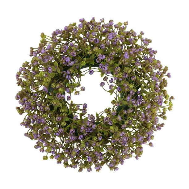 Corona de plantas de simulación, arreglo floral artificial, adorno para colgar en la pared, decoración para puerta