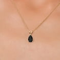 thumbnail image 3 of Gem Stone King 14K Yellow Gold Black Onyx Pendant Necklace for Women | 0.85 Cttw | Gemstone December Birthstone | Pear Shape 8X5MM | With 18 inch Chain, 3 of 6