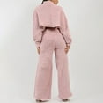 thumbnail image 5 of ShomPort Womens Winter Fleece Fuzzy Two Piece Outfits Long Sleeve Crop Tops with Wide Leg Long Pants Lounge Sets, 5 of 8