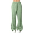 thumbnail image 2 of Flare Leggings for Women Soft Comfy Drawstring Yoga Pants Low Rise Sweatpants Lounge Wide Leg Leggings Green XL, 2 of 5