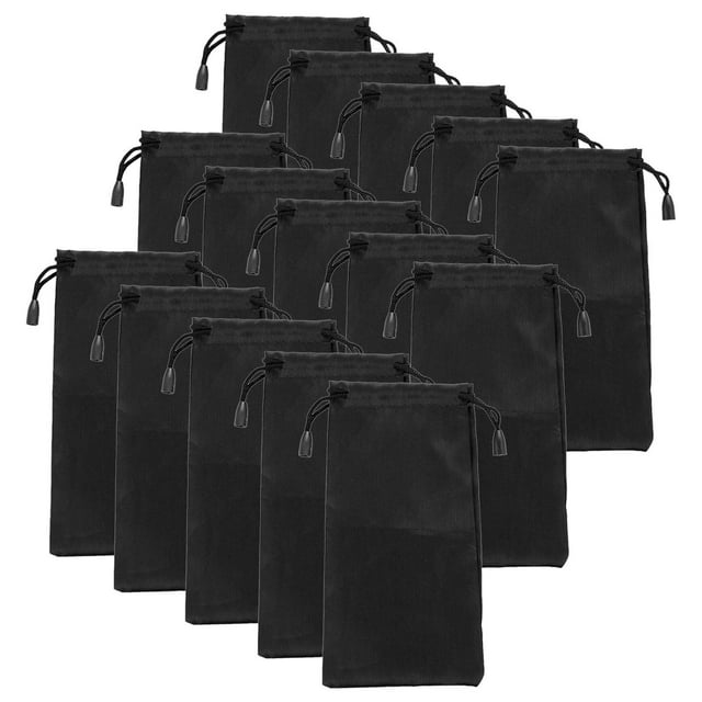 Bolsas de lentes PouchEyeGlass 15Pzas Negro 9x18cm Tela Bolsa Impermeable.
