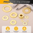 thumbnail image 4 of Uxcell M5 Flat Washers, (5mm ID 10mm OD 0.5mm Thickness, Golden) (125 Pcs), Brass Metric Sealing Gasket Ring Crush Washer Spacers for Faucets/Garden/Bolts/Screws/ Hose Pipe, 4 of 6