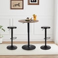 thumbnail image 6 of 24" Round Bar Table, Bistro Pub Table, Adjustable Height Pub Table, 360° Swivel Cocktail Bar Table with Metal Base and MDF Top, Suitable for Small Space, Bar, Bistro, Café, Brown, 6 of 6