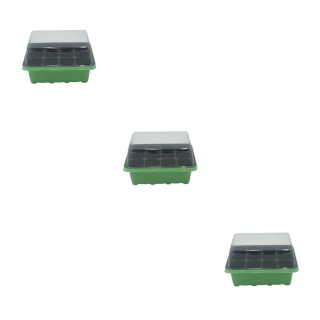 Bewildely Caja de cultivo de plantas de 12 semillas, cajas ventiladas, bandeja de vivero de siembra, macetas, plantación suculenta, Type1