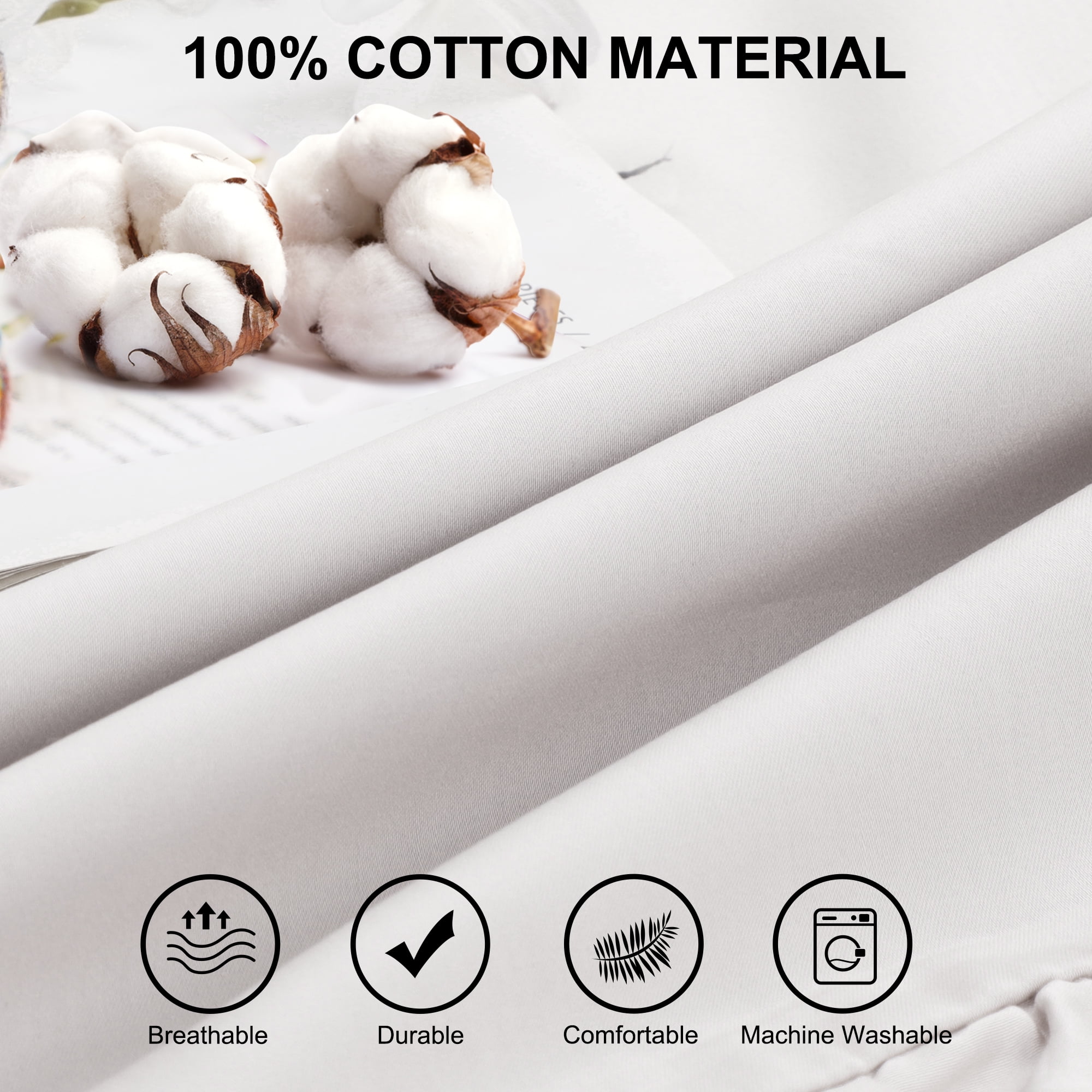 Unique Bargains 2 Pcs 100% Cotton Envelope Closure Ruffled Pillowcases Isabelline Standard