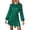 C-Green449, variant on DHFJKG Womens Sparkly Mini Dress Glitter Sequins Long Sleeve Elegant Party A-Line Dress Crewneck Tie Waist Trendy Dresses