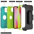 thumbnail image 6 of Xhy iPhone 14 Case with Belt Clip Holster and Screen Protector Military Grade Heavy Duty 3 in 1 Shockproof Armor Durable Detachable for iPhone 14 6.1 inch 2022 Phone - Green+Yellow, 6 of 6