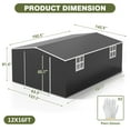 thumbnail image 4 of MUCHANT 12'x16' Outdoor Metal Storage Shed with Updated Frame Structure and Lockable Doors, Steel Garden Tool Sheds for Backyard, Patio, Lawn, 4 of 7