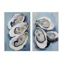 Stupell Industries Trio Half Shell Oysters Nautical & Beach Painting Wrapped Canvas Art Print Wall Art, 16 x 24, Set of 2