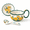 Sunflower, variant on Forget Me Not Handmade Ceramic 3-Piece Soup Bowl Plate and Spoon Set, 30 Oz