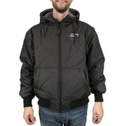 Freeze Defense Mens Winter Coat Fleece Lined Quilted Jacket (XL, Black)