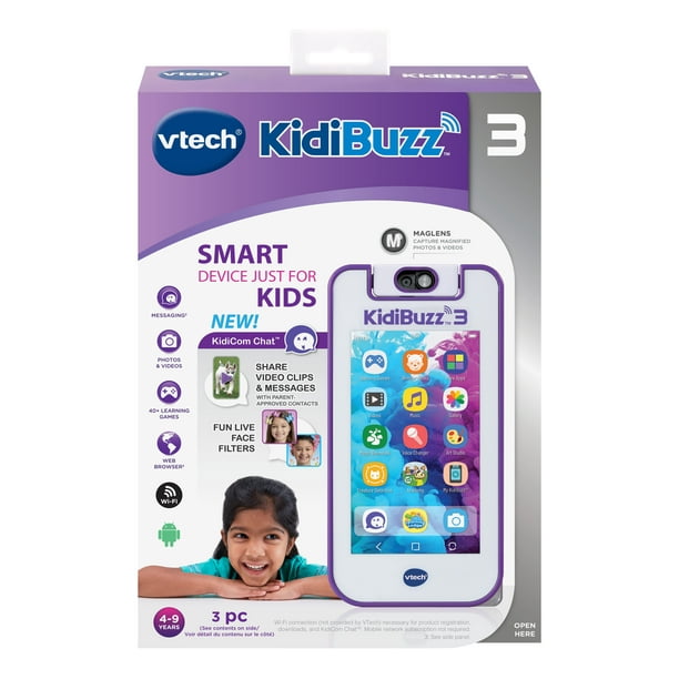 VTech® KidiBuzz™ 3 Purple Smart Device, KidiCom Chat™ & Close-Up
