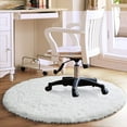 thumbnail image 6 of Junovo Round Fluffy Area Rugs For Kids Girls Princess Castle Plush Shaggy Carpet Cute Circle Nursery Rug For Kids Room Bedroom Living Room,4'x4',Cream White, 6 of 8
