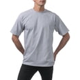 thumbnail image 4 of Pro Club Men's 3-Pack Heavyweight Cotton Short Sleeve Crew Neck T-Shirt, Heather Gray, Small, 4 of 6