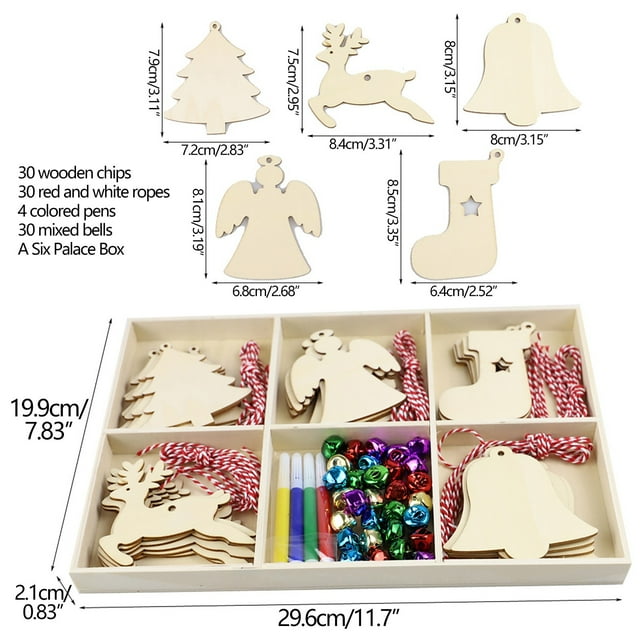 Nilvkv DIY Christmas Decoration Gift Set Jiugongge Wooden Box