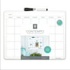U Brands Contempo Magnetic Monthly Calendar Dry Erase Board, 11 x 14 Inches, White Plastic Frame