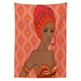 thumbnail image 3 of Ambesonne Afro Tablecloth Rectangular Table Cover, Zulu Girls, 52"x70", Scarlet Umber, 3 of 4