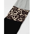thumbnail image 4 of Blusas casuales de manga larga con estampado de leopardo y bloques de color para mujer, cuello redondo y rayas, 4 of 6