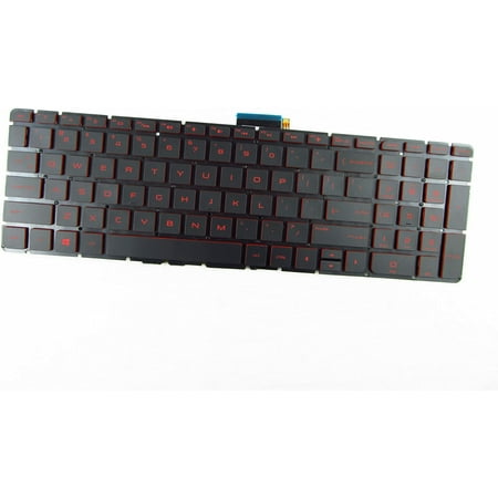 New US Black Red Backlit English Laptop Keyboard (Without Frame) Replacement for HP Omen 17-w023dx 17-w033dx 17-w043dx 17-w047nr 17-w053dx 17-w151nr 17-w121nd 17-w210nd 17-w241nd 17-w260nd