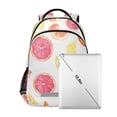 thumbnail image 7 of FORMRS Unisex Backpack Elementary School Travel Bookbag with Reflective Stripes, White Grapefruit Slices, 7 of 7