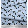 thumbnail image 3 of Soimoi Blue Poly Georgette Fabric Dolphin & Bubbles Ocean Print Fabric by Yard 42 Inch Wide, 3 of 3