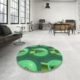 thumbnail image 4 of Ahgly Company Machine Washable Indoor Square Transitional Medium Forest Green Area Rugs, 7' Square, 4 of 7